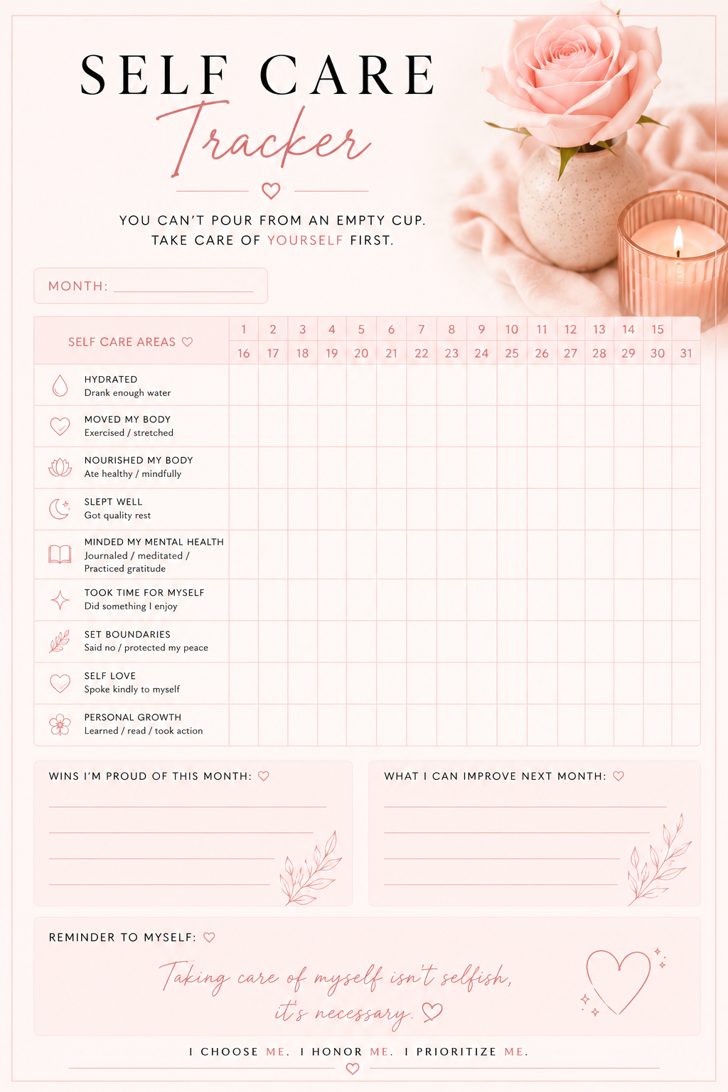 Becoming HER: A Guided Self-Love & Healing Journal (Digital Download)